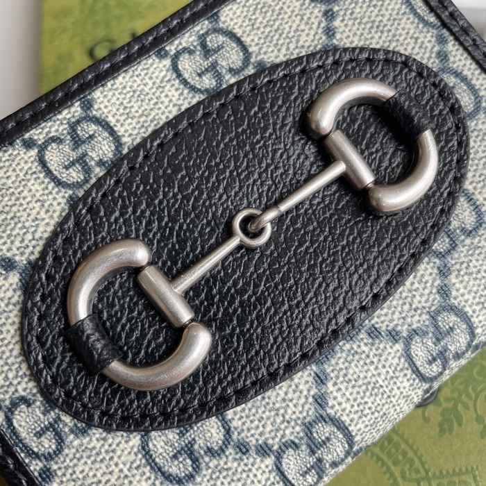 Wallet Gucci Horsebit GG canvas short wallet Black Size 11x8.5x3cm