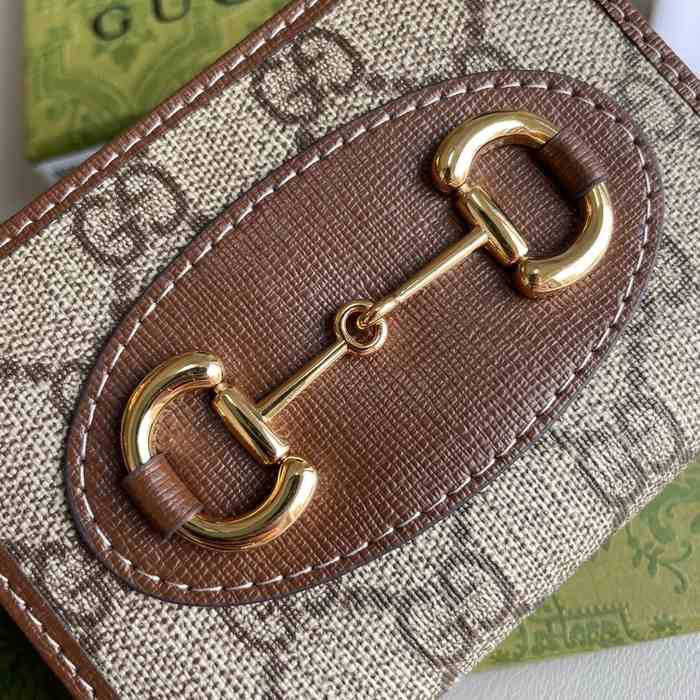 Wallet Gucci Horsebit GG short wallet Brown Size 11x8.5x3cm