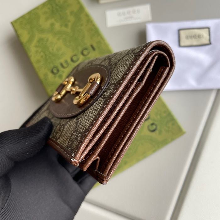 Wallet Gucci Horsebit GG short wallet Brown Size 11x8.5x3cm