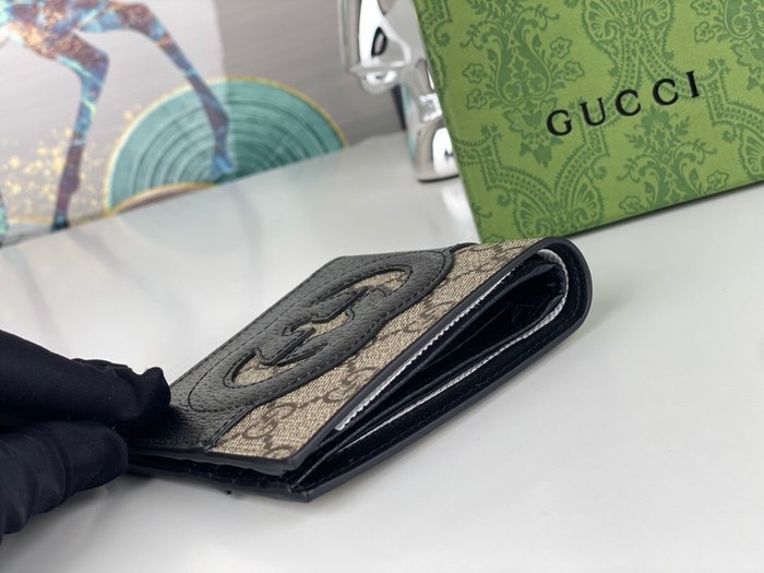 Wallet Gucci bi fold Black Size 11x9cm