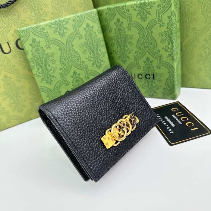 Wallet Gucci bifold Black Size 11x9x3cm