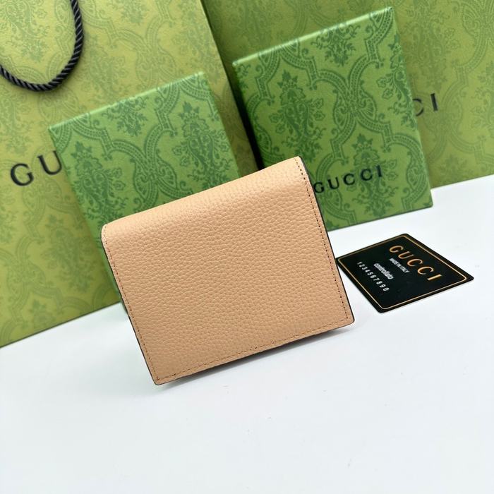 Wallet Gucci leopard buckle compact Beige Size 11x9x3cm