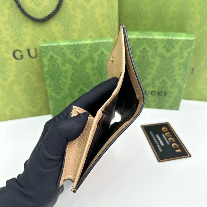 Wallet Gucci leopard buckle compact Beige Size 11x9x3cm