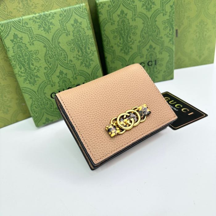 Wallet Gucci leopard buckle compact Beige Size 11x9x3cm