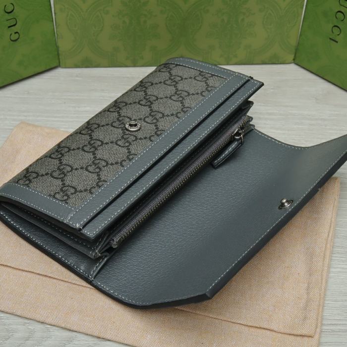 Wallet Gucci long zip wallet Grey Size 19x10.5x2.5cm