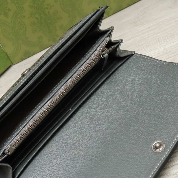 Wallet Gucci long zip wallet Grey Size 19x10.5x2.5cm