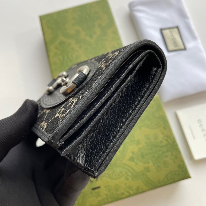 Wallet Gucci short wallet Black Size 11x8.5x3cm