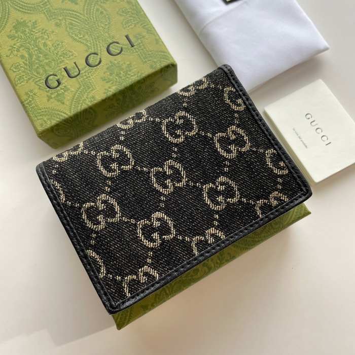 Wallet Gucci short wallet Black Size 11x8.5x3cm