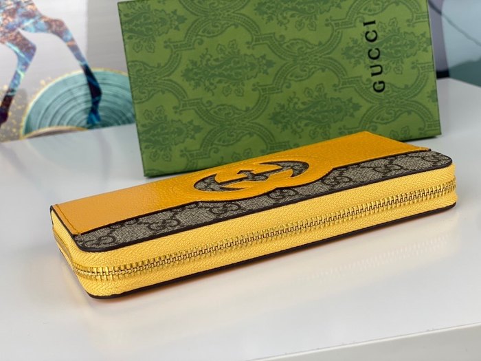 Wallet Gucci zip around GG logo wallet Tan Size 10x3cm