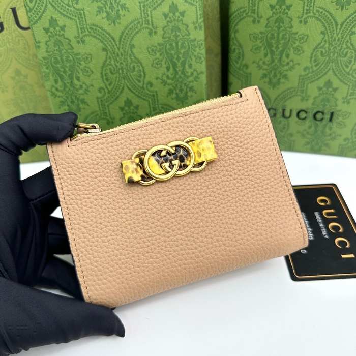 Wallet Gucci zip around compact wallet Beige Size 12.5x9x2cm