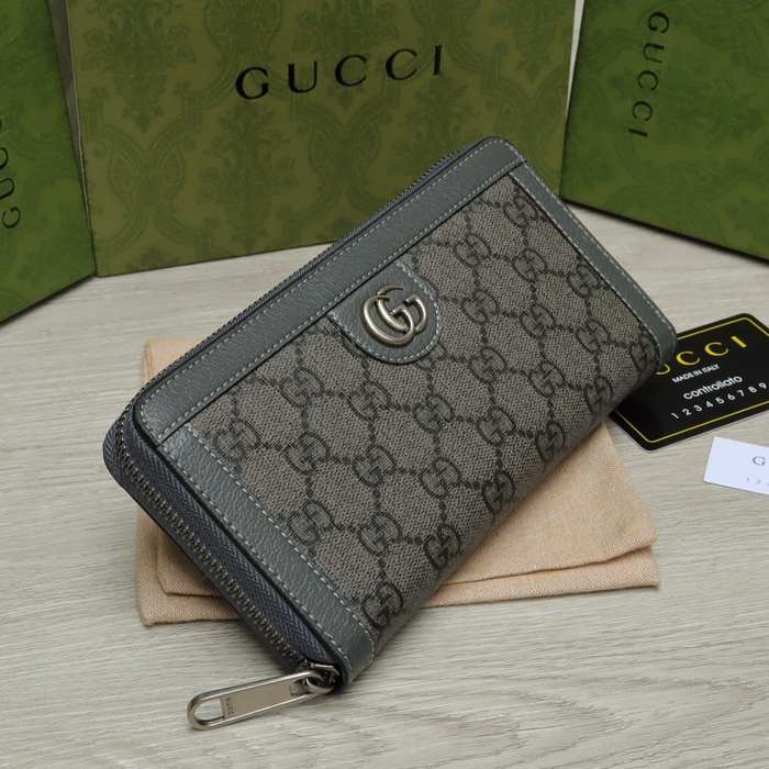 Wallet Gucci zip around long wallet Grey Size 19x10.5x2.5cm