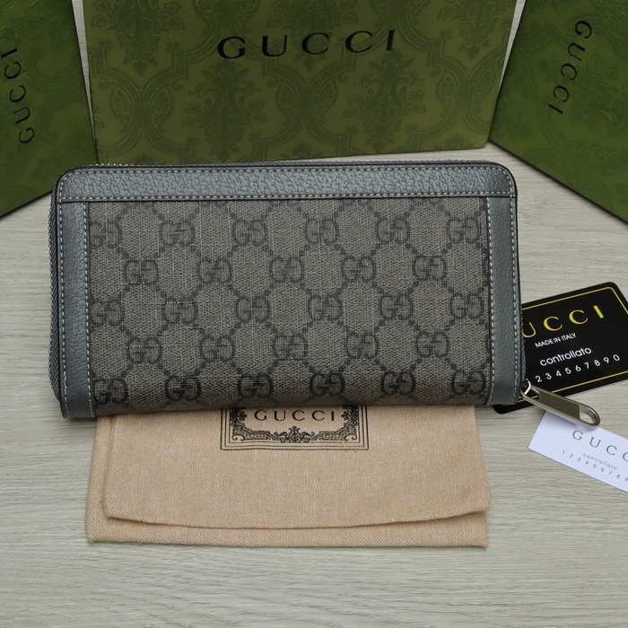 Wallet Gucci zip around long wallet Grey Size 19x10.5x2.5cm