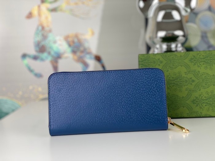 Wallet Gucci zip around wallet Blue Size 10x3cm