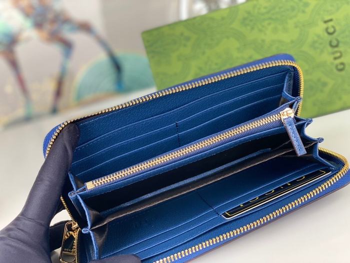 Wallet Gucci zip around wallet Blue Size 10x3cm