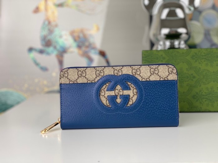 Wallet Gucci zip around wallet Blue Size 10x3cm