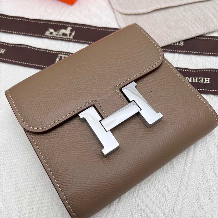 Wallet Hermès Constance Compact Beige Size 14x12cm