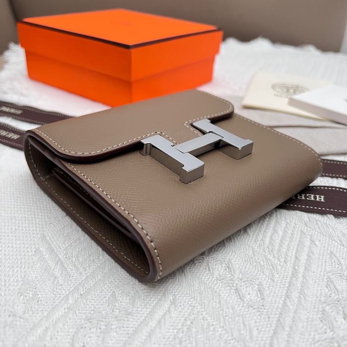 Wallet Hermès Constance Compact Beige Size 14x12cm