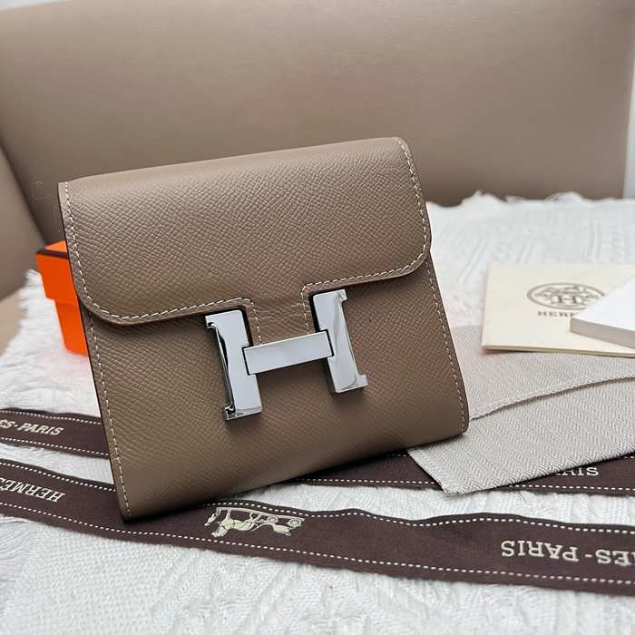Wallet Hermès Constance Compact Beige Size 14x12cm