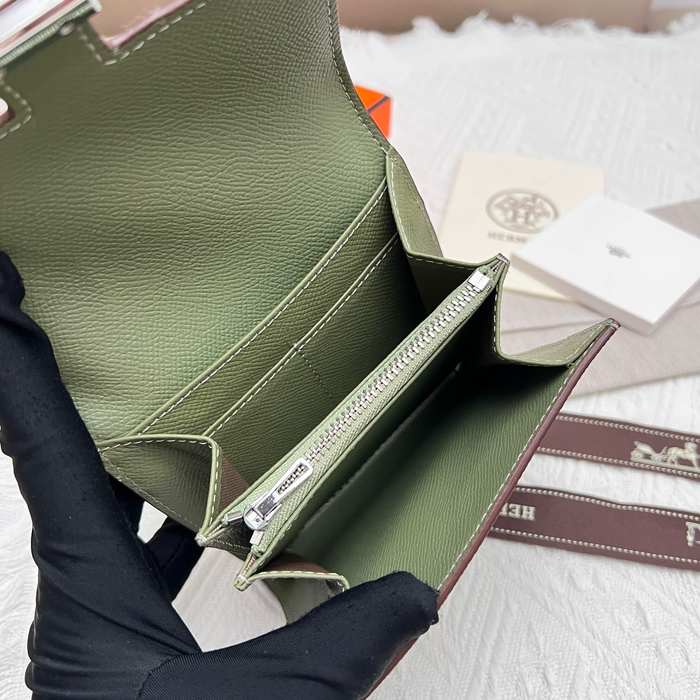 Wallet Hermès Constance Green Size 14x12cm