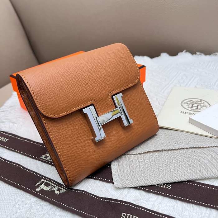 Wallet Hermès compact wallet Brown Size 14x12cm
