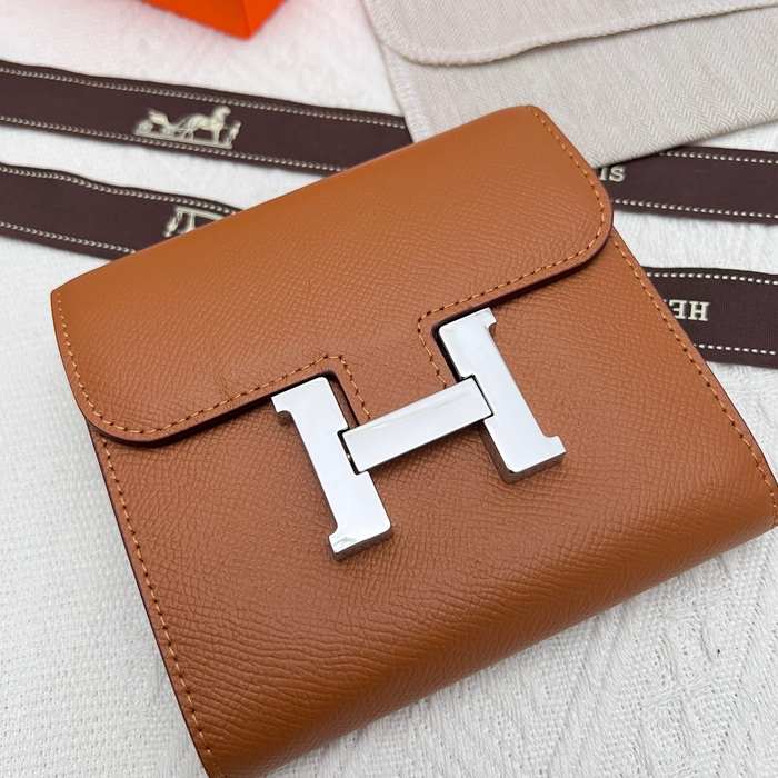 Wallet Hermès compact wallet Brown Size 14x12cm