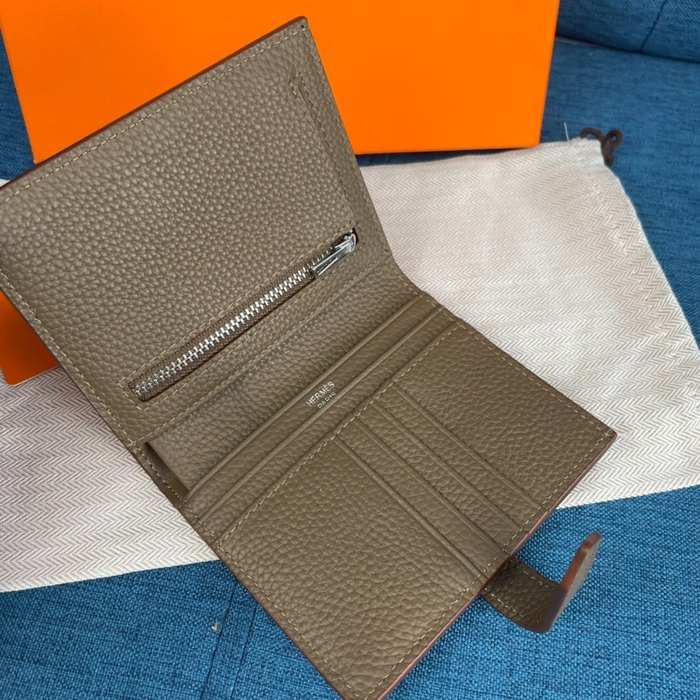 Wallet Hermes Bearn Brown Size 12x10cm