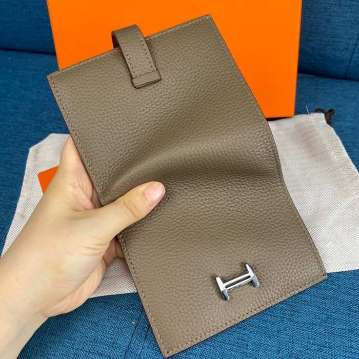 Wallet Hermes Bearn Brown Size 12x10cm