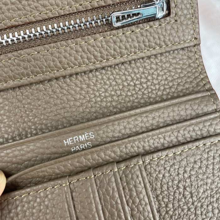 Wallet Hermes Bearn Brown Size 12x10cm