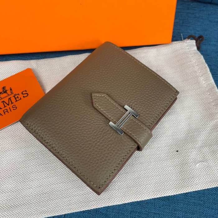Wallet Hermes Bearn Brown Size 12x10cm