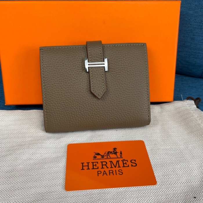 Wallet Hermes Bearn Brown Size 12x10cm