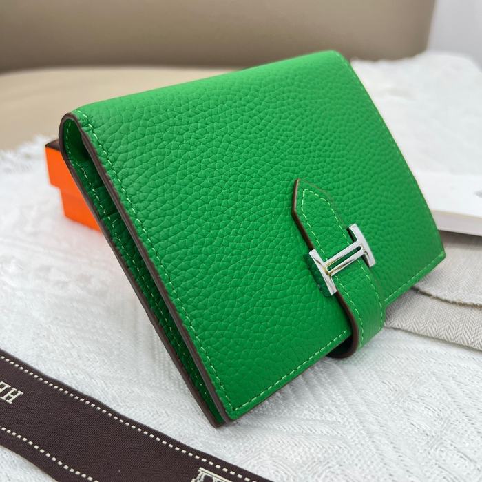Wallet Hermes Bearn Green Size 12x10cm