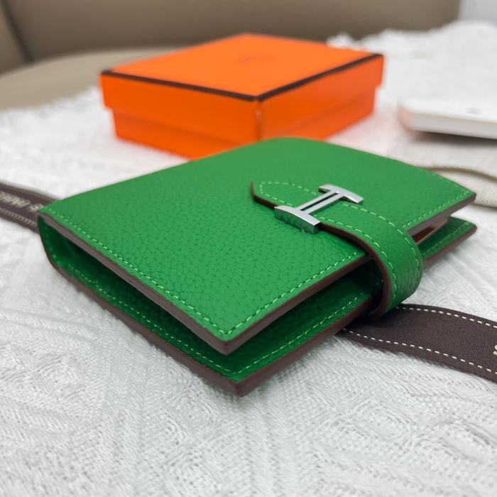 Wallet Hermes Bearn Green Size 12x10cm