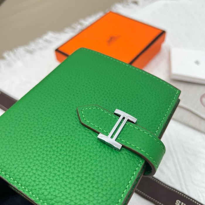 Wallet Hermes Bearn Green Size 12x10cm