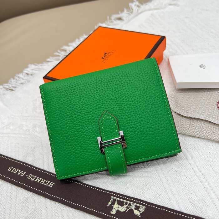 Wallet Hermes Bearn Green Size 12x10cm