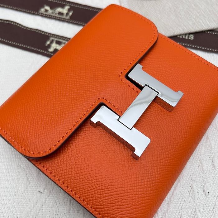 Wallet Hermes Constance Compact White Size 14x12cm