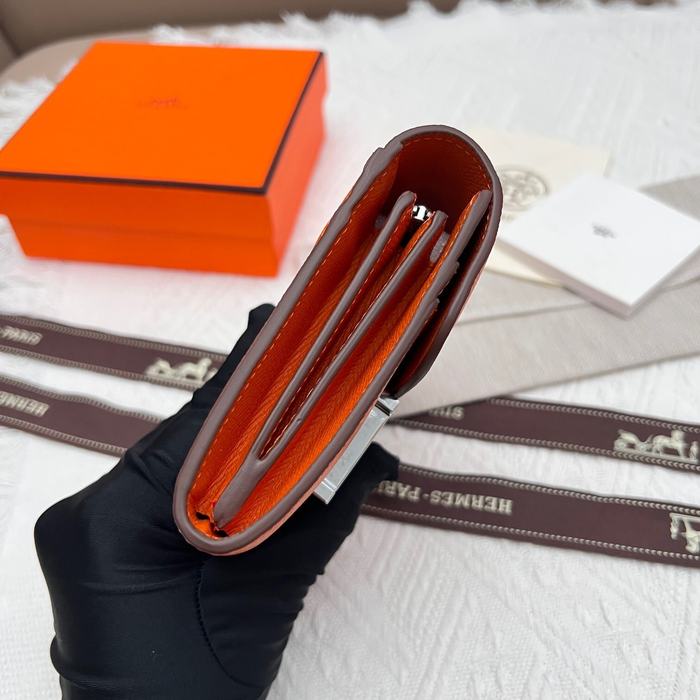 Wallet Hermes Constance Compact White Size 14x12cm