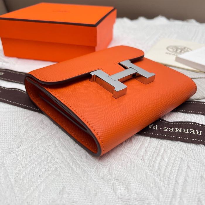 Wallet Hermes Constance Compact White Size 14x12cm