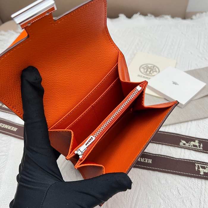 Wallet Hermes Constance Compact White Size 14x12cm