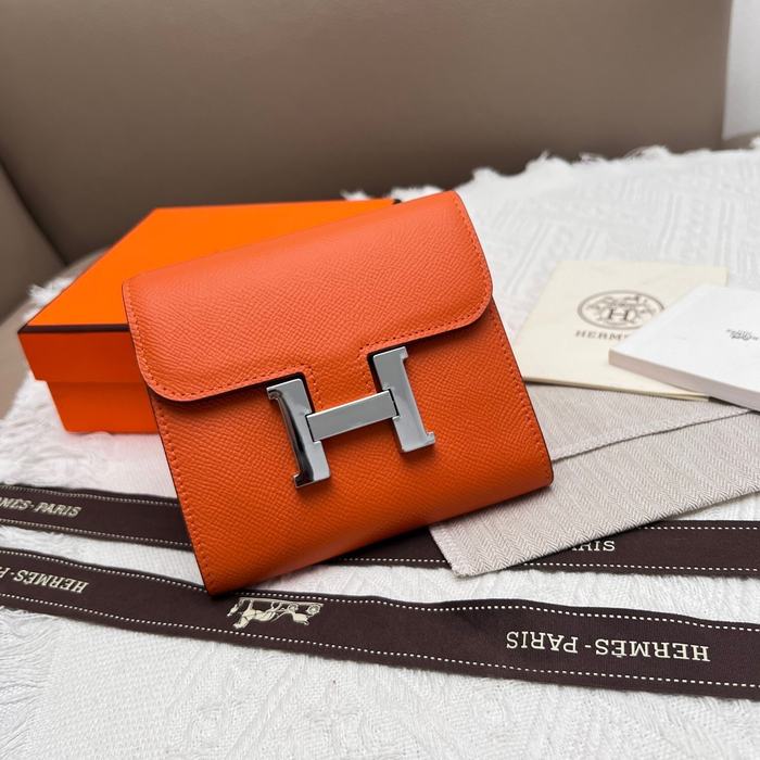 Wallet Hermes Constance Compact White Size 14x12cm