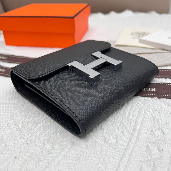 Wallet Hermes Constance compact Black Size 14x12cm