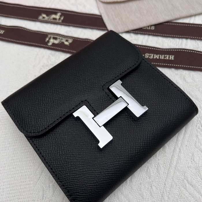 Wallet Hermes Constance compact Black Size 14x12cm