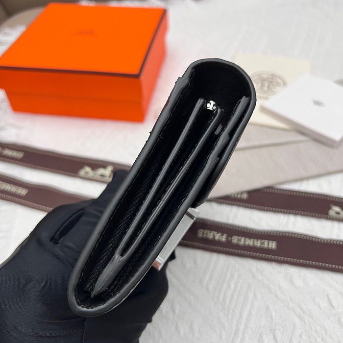 Wallet Hermes Constance compact Black Size 14x12cm