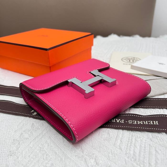 Wallet Hermes Constance compact Red Size 14x12cm