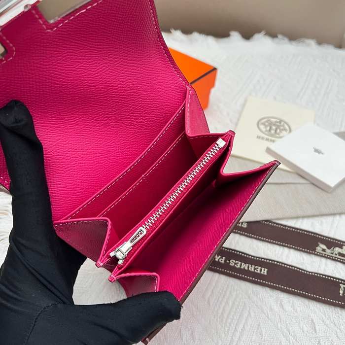 Wallet Hermes Constance compact Red Size 14x12cm