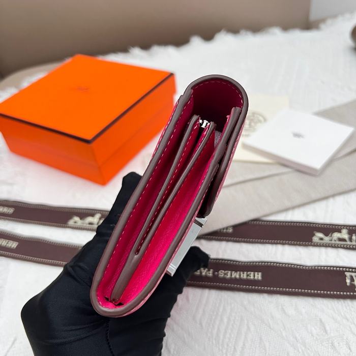 Wallet Hermes Constance compact Red Size 14x12cm