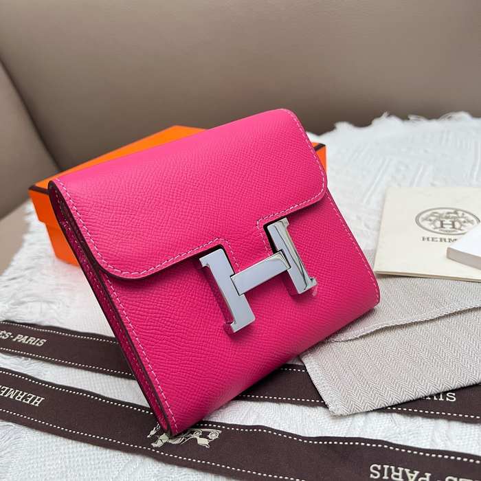 Wallet Hermes Constance compact Red Size 14x12cm