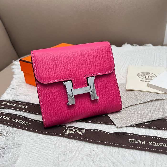 Wallet Hermes Constance compact Red Size 14x12cm