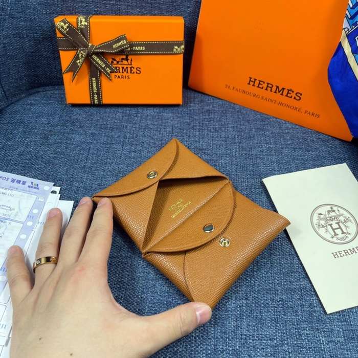 Wallet Hermes Tan Size 10x6cm