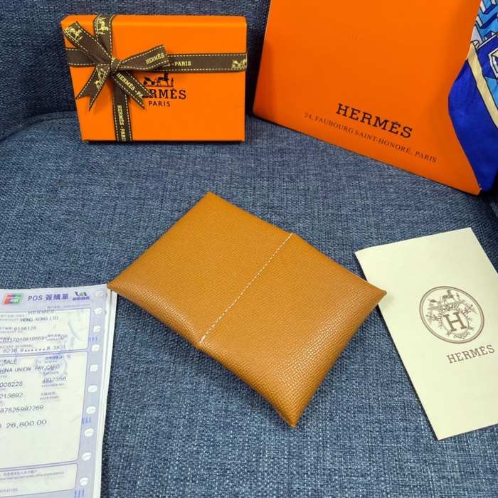 Wallet Hermes Tan Size 10x6cm