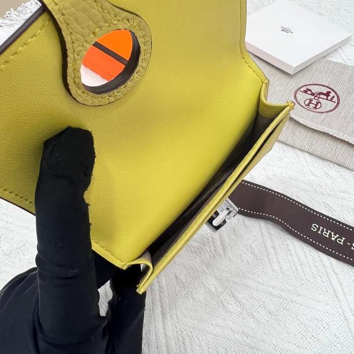 Wallet Hermes Togo leather compact wallet White Size 10x8cm